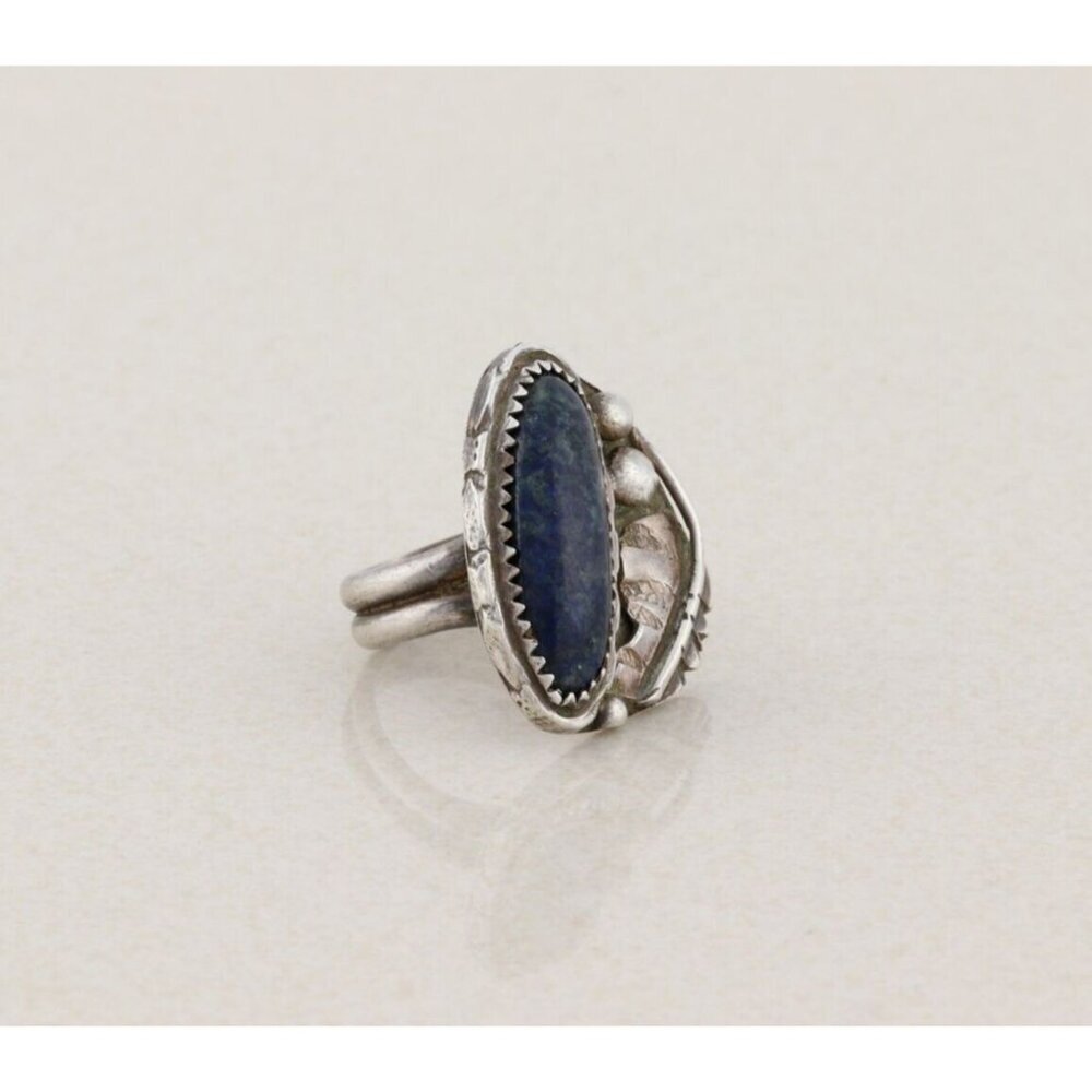 Sterling Silver Lapis Lazuli Ring Size 6 1/2 - Picture 3 of 8